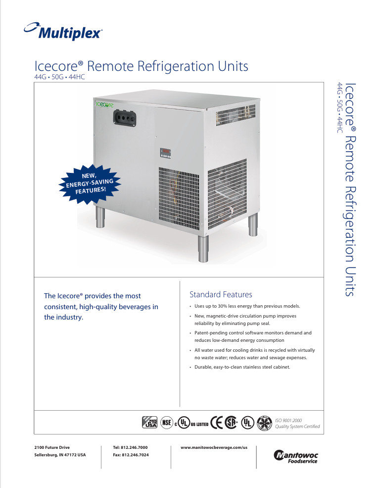 Multiplex TS905050G-263 200 Lbs. Air-Cooled Multiplex 50G Icecore Remote Chiller