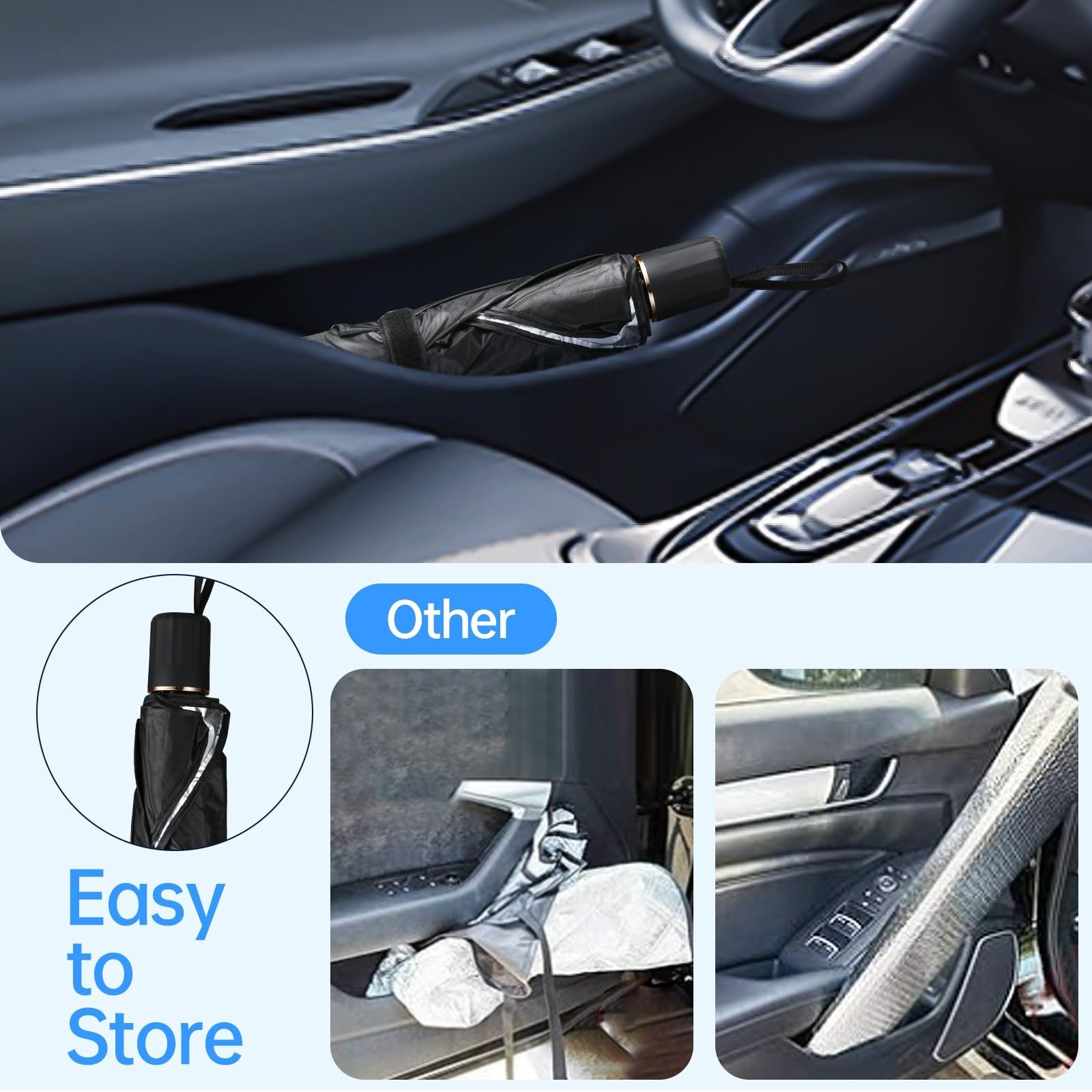 Universal Foldable Car Sun Shade Umbrella – Anti-UV Heat Shield for Sedans & SUV