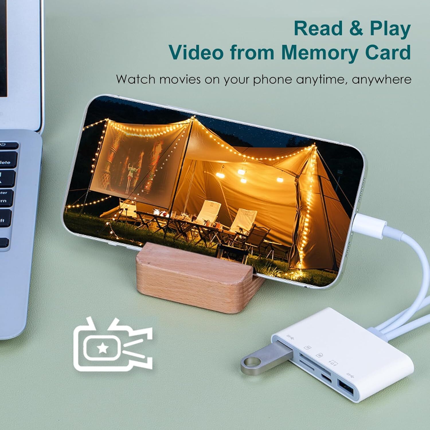 5 in 1 TypeC Fast USB3.0 OTG Adapter SD TF Card Reader For iPhone/Samsung/Camera