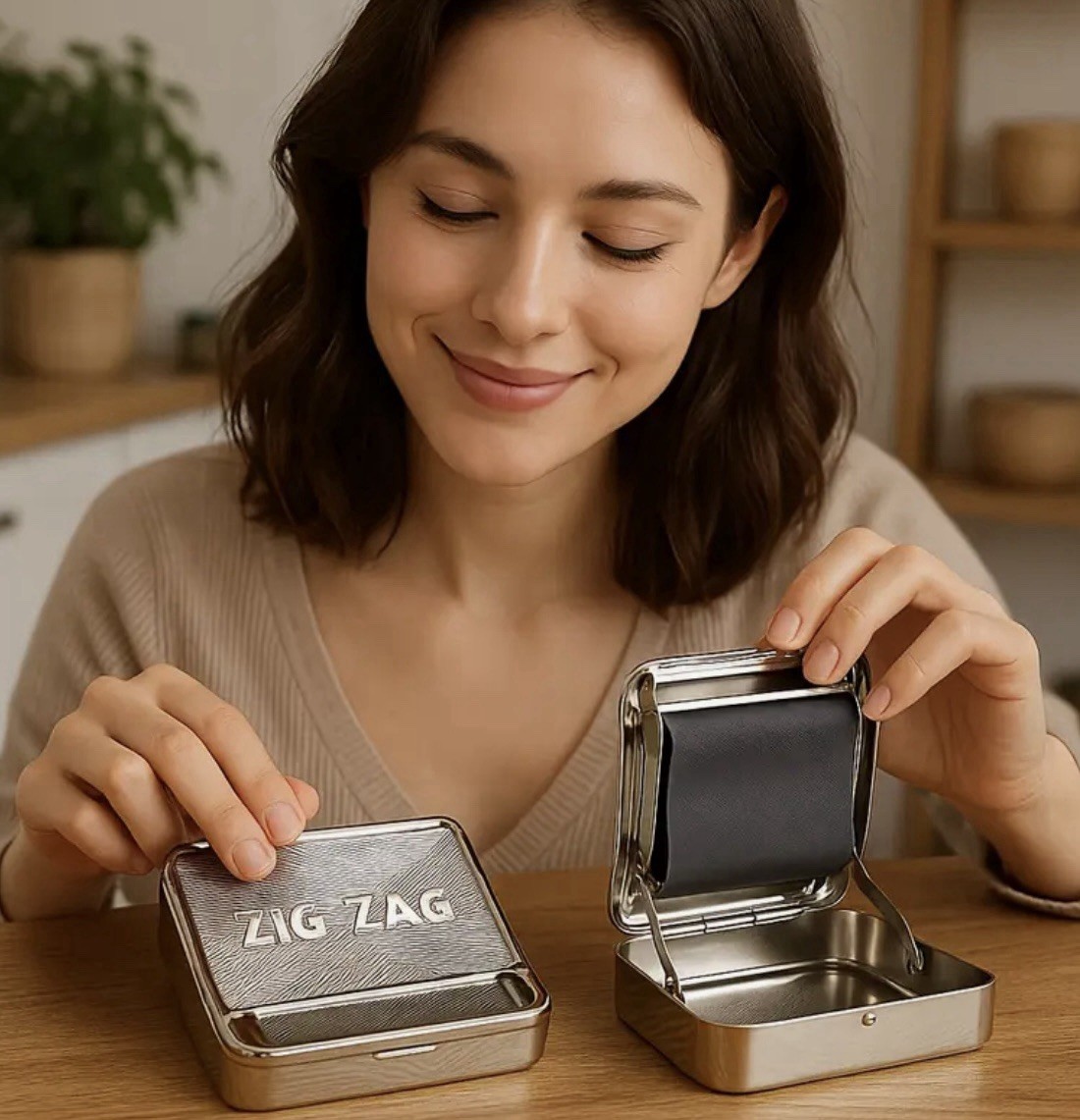 Zig-Zag Metal Cigarette Rolling Machine 70mm Easy Automatic Tobacco Roller BN