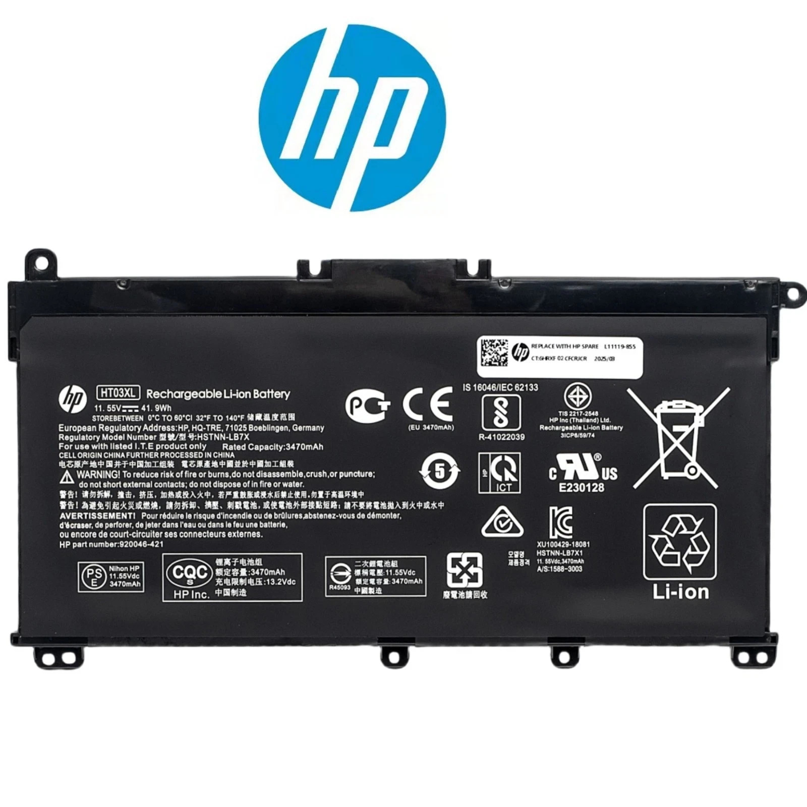 Genuine OEM HT03XL Battery for HP Pavilion L11421-2C2 L11119-855 15-CS 15-DA New