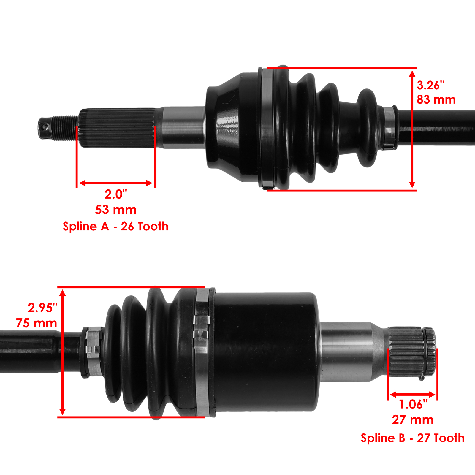 Rear Left Complete CV Joint Axle for Polaris RZR S 800 EFI 2009-2014