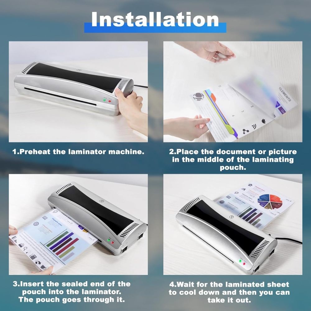 Thermal Laminating pouches 9" x 11.5" Crystal Clear Letter Size Laminator Sheets