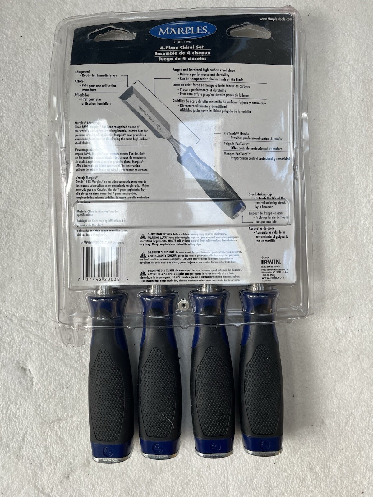 Marples 4 Piece Chisel Set 1/4” 1/2” 3/4” 1” House Tools ONE IS USED