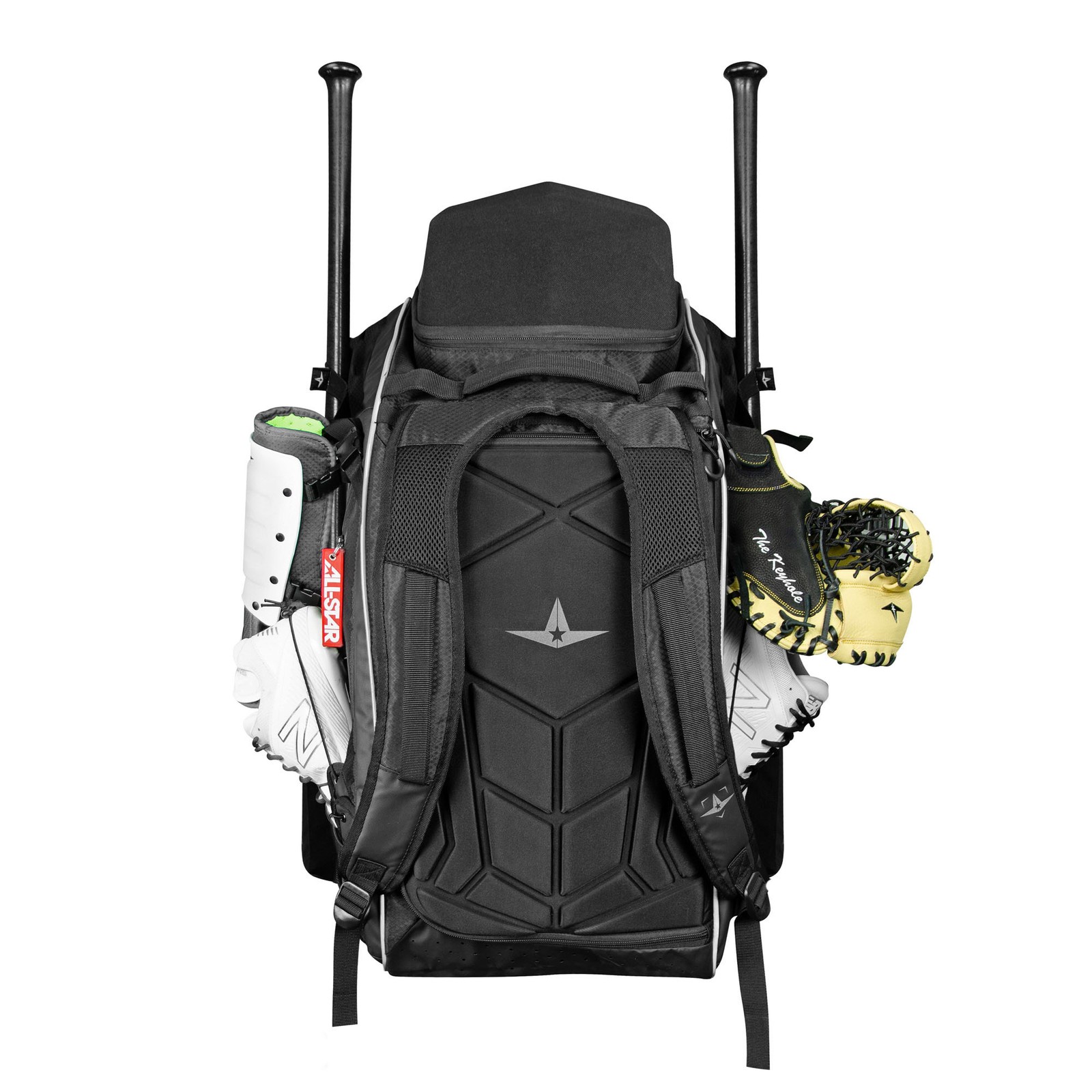 All-Star MVP Dual Hybrid Catcher's Baseball/Softball Backpack Bag - Black