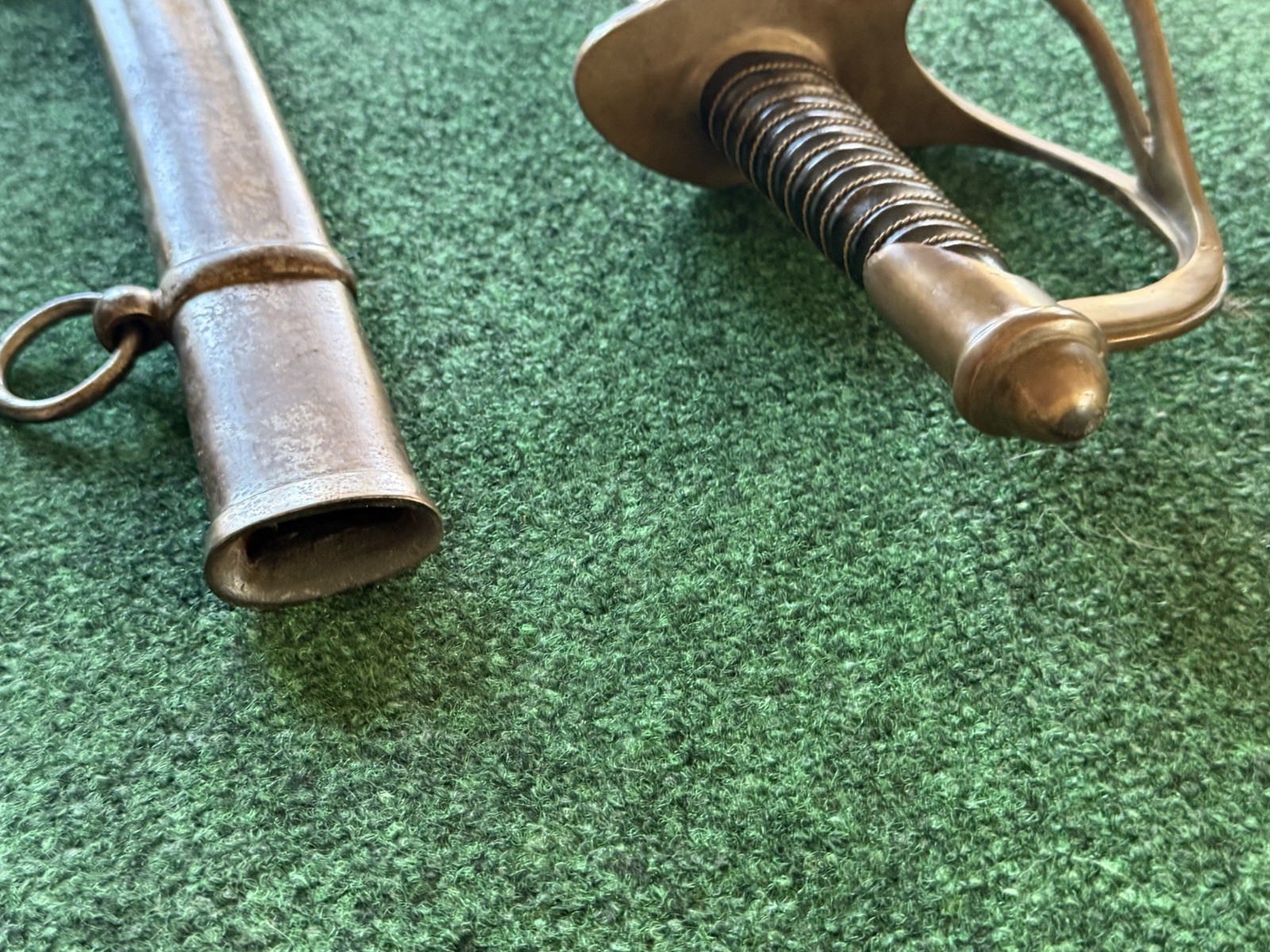 US CIVIL WAR CAVALRY SWORD WITH SCABBARD DATED 1862