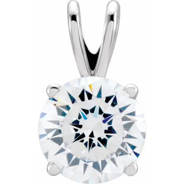 Solid Platinum Round Pendant Pre-Notched Setting Mount 2.5mm-10.5mm