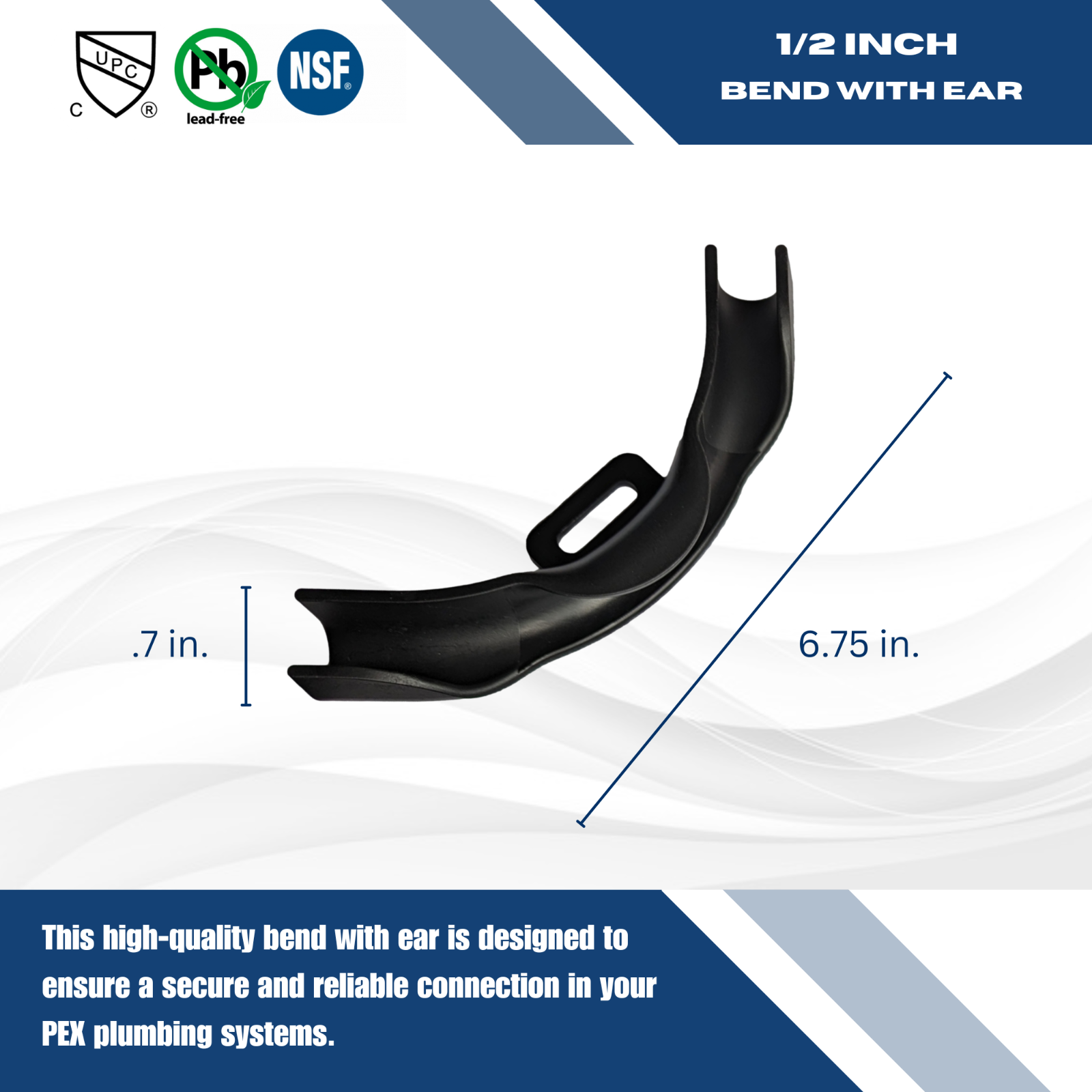10) 3/8"- 1/2" PEX TUBING BEND SUPPORTS W NAIL TAB HEAVY DUTY REINFORCED PLASTIC