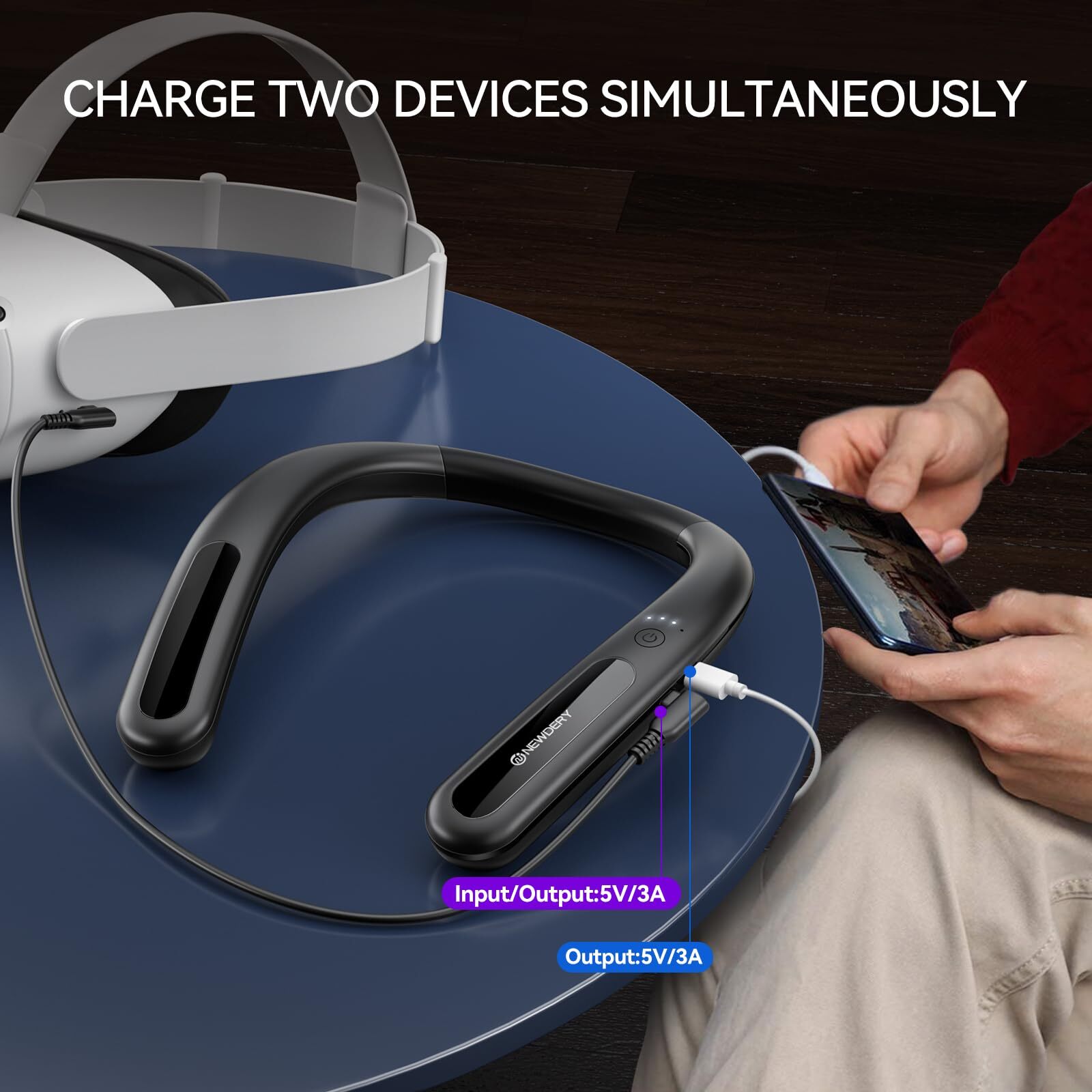 VR Power Bank Battery For Oculus/Oculus Quest 2/Meta Quest Pro/HTC Vive, PSVR 2