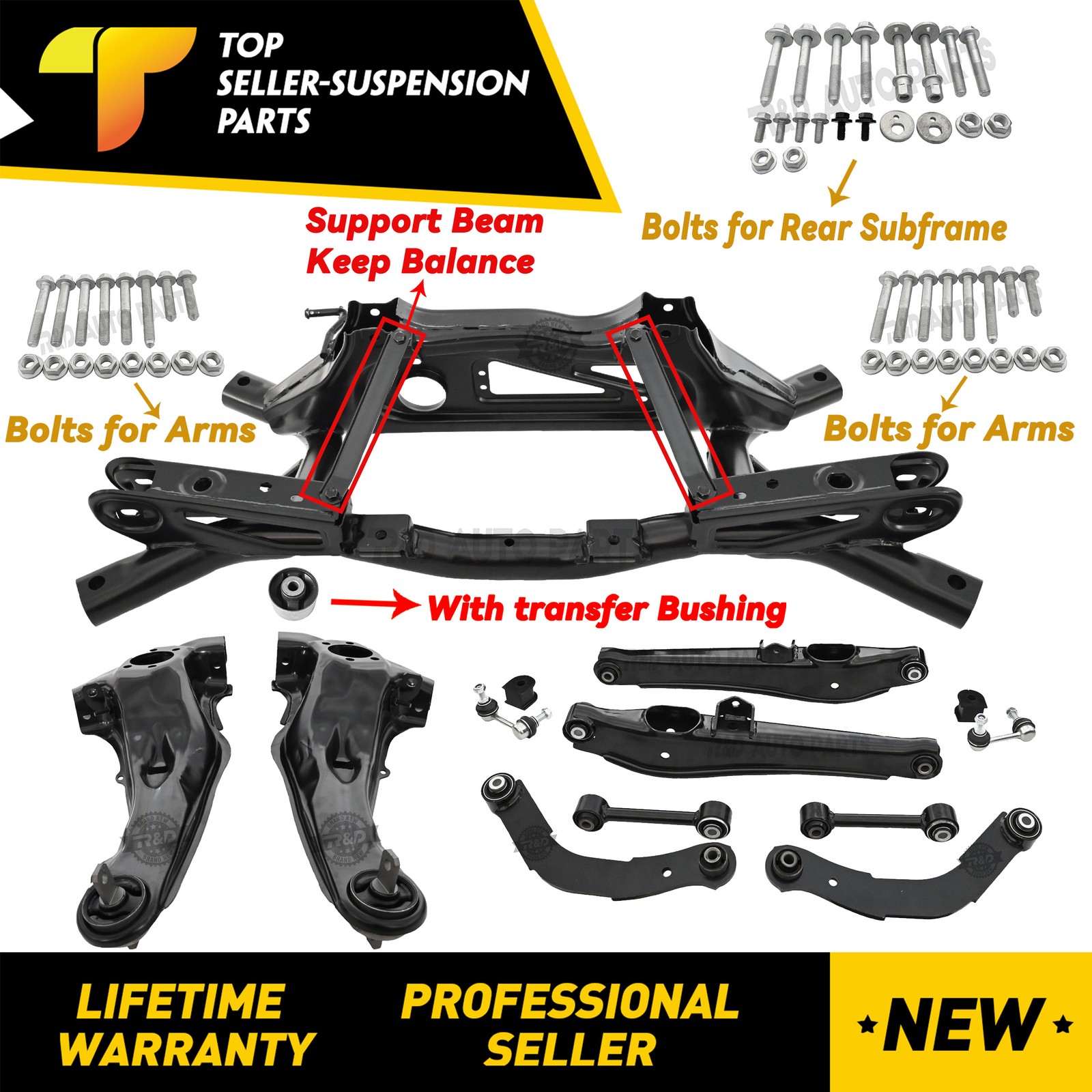 For Compass Patriot 07-17 Dodge Caliber 06-12 AWD 4WD Rear Subframe Crossmember