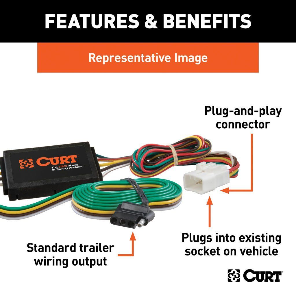 Curt Class 3 Trailer Hitch 2in Receiver & Wiring Harness Kit for 19-25 Forester