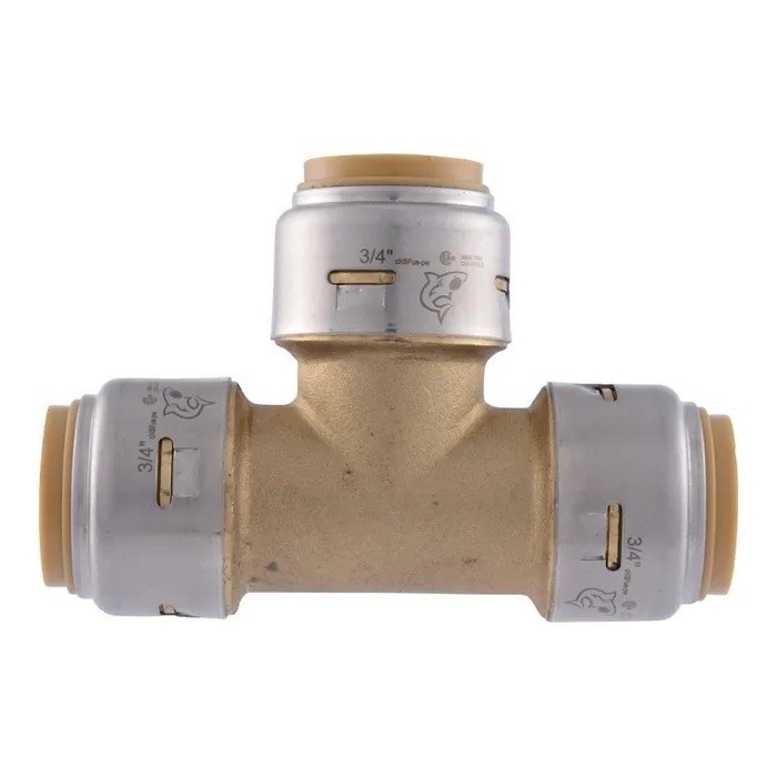 SharkBite MAX 3/4” x 3/4” x 3/4” Push-to-Connect Brass Tee Fitting,  UR370A