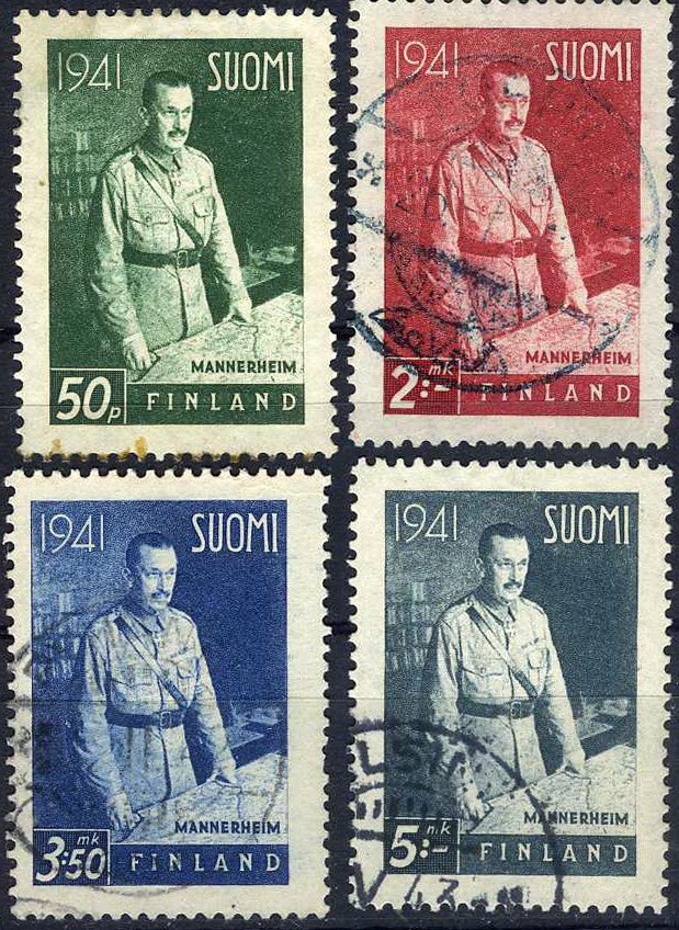 Finland 1941 Field Marshal Mannerheim Used (SC# 227, 229, 231-332)