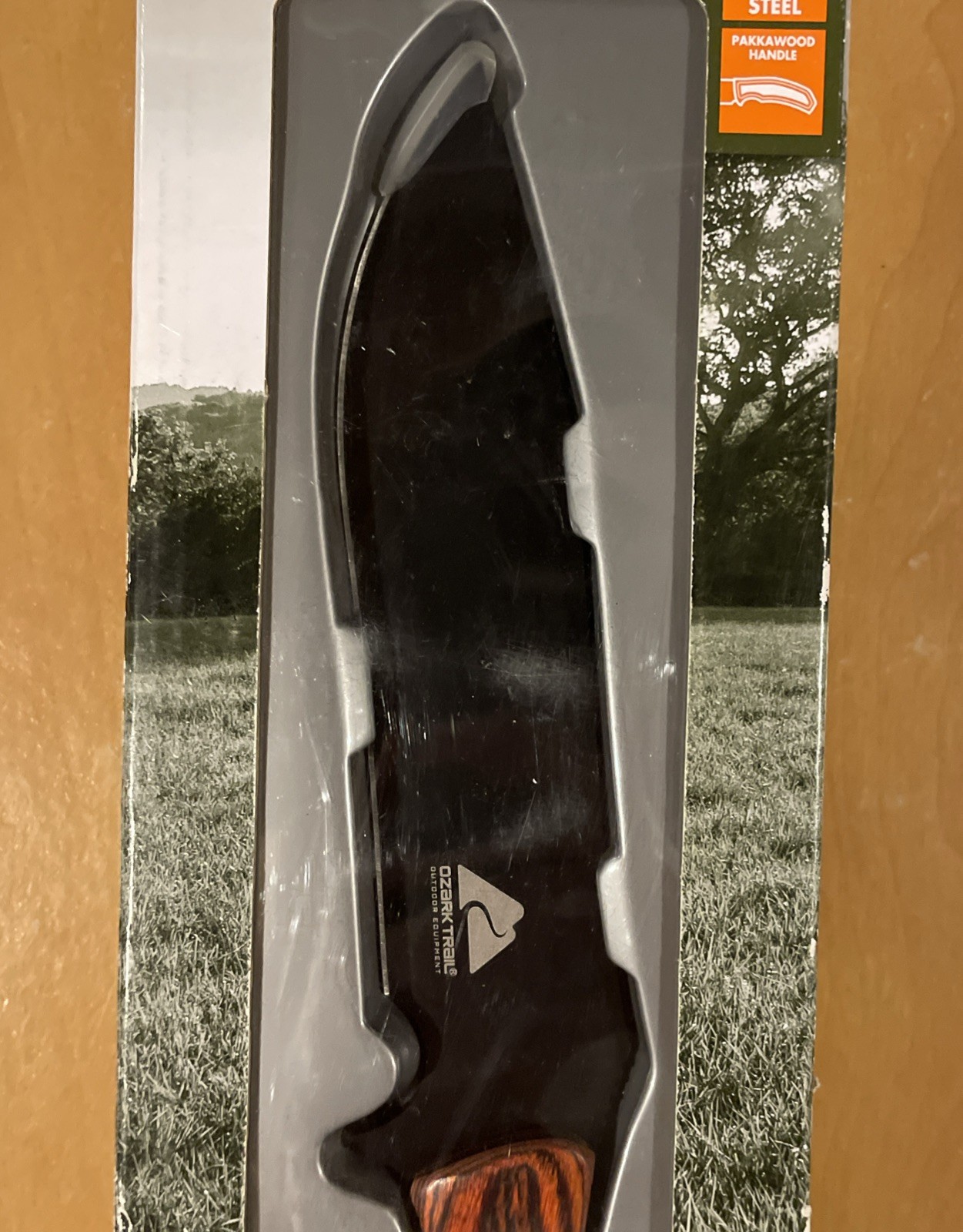 Ozark Trail Pakkawood Handle High Carbon Steel 11''Fixed Blade Hunting Knife New