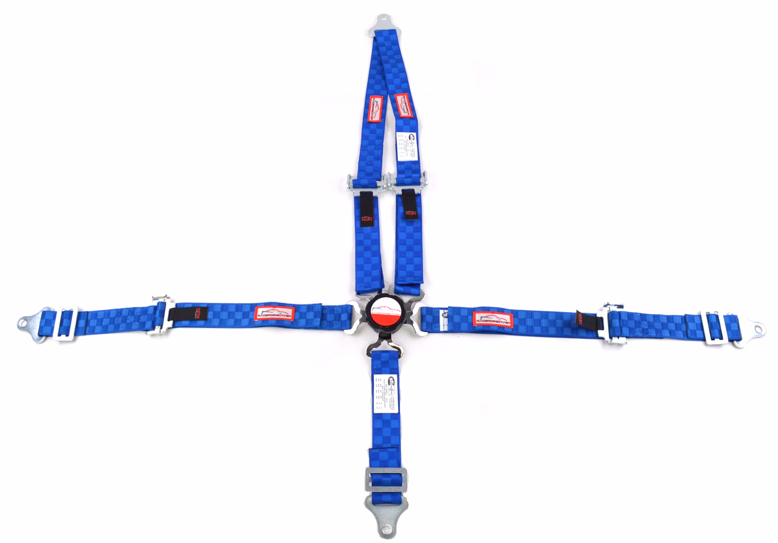 QUARTER MIDGET RACING HARNESS PULL UP SFI 16.1 UNIVERSAL BLUE CHECKERBOARD