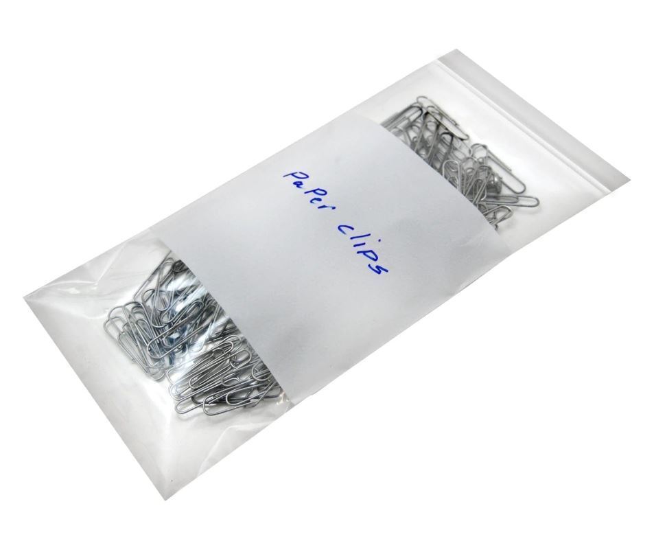 Writable WHITE BLOCK HEAVY DUTY 4Mil Clear Zip Seal Bags Reclosable Top Plastic