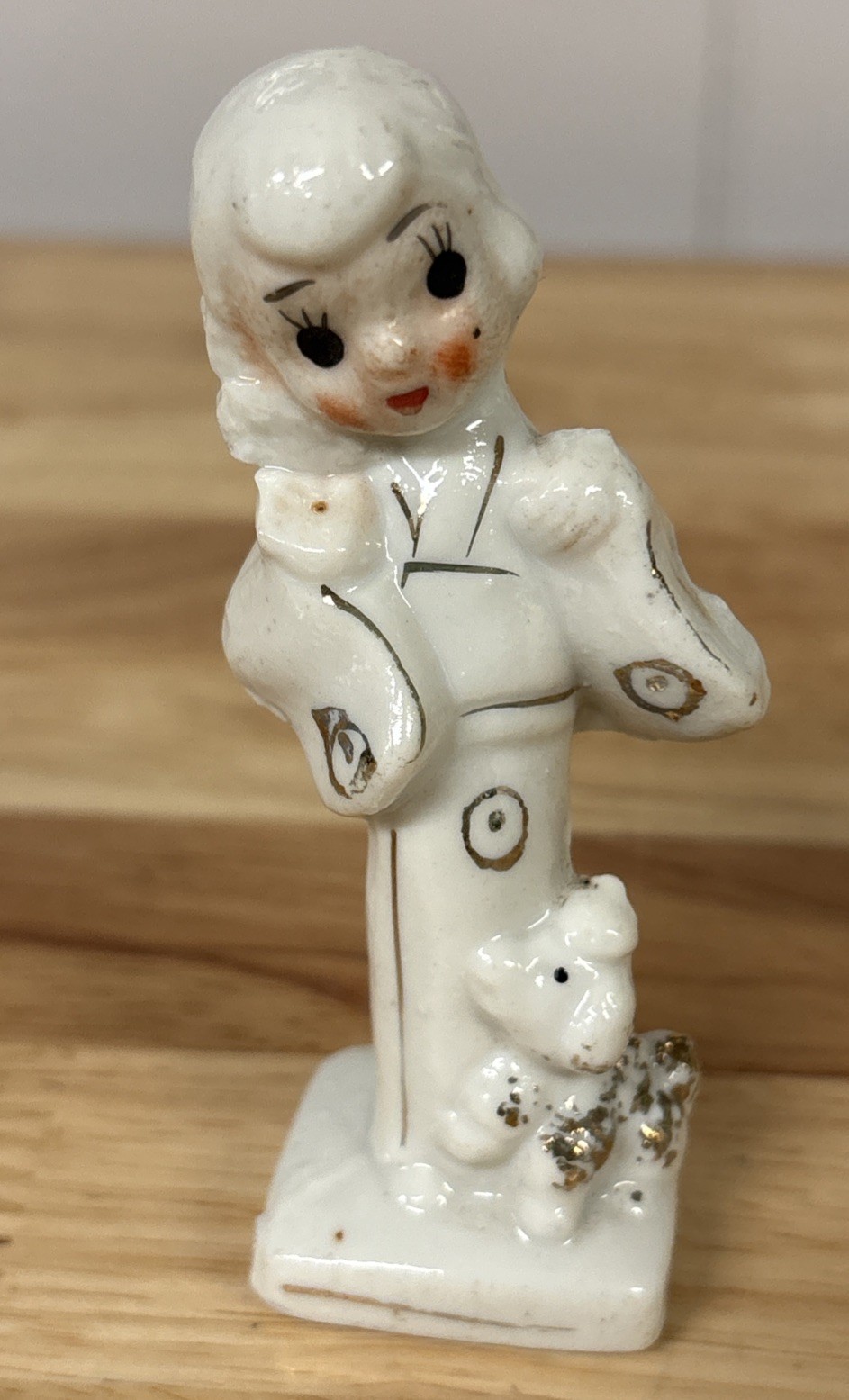 Vintage 1950’s Geisha Girls Figurine With Poodle Japan