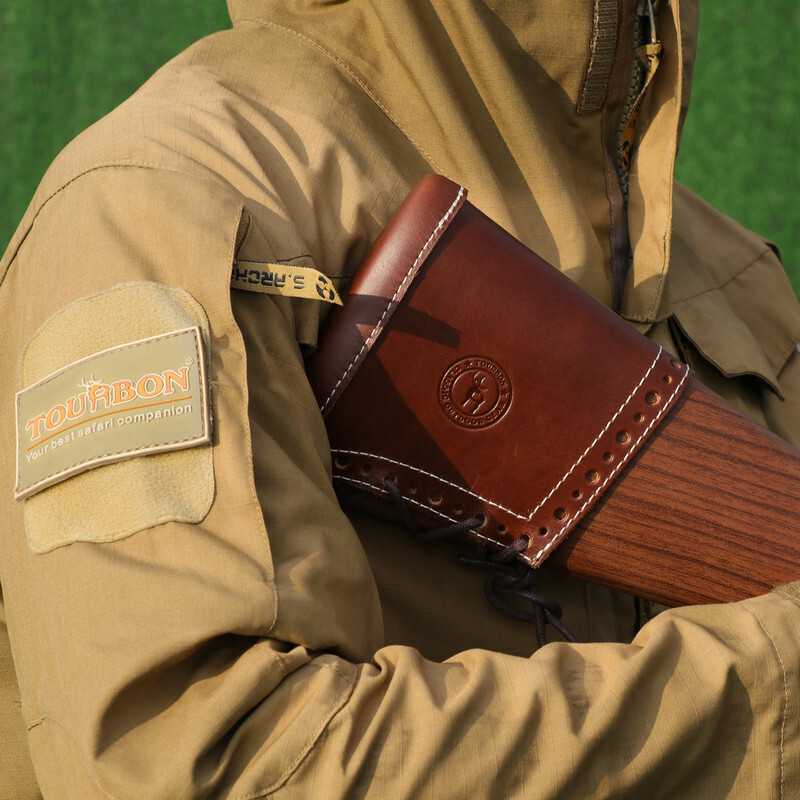 TOURBON Leather Butt Stock Protector Slip-on Recoil Pad Henry Rifle Shooting US