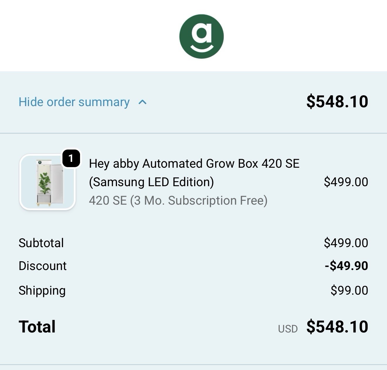 Hey Abby 420 Edition Hydroponic Grow Box (New Condition) With Accessories