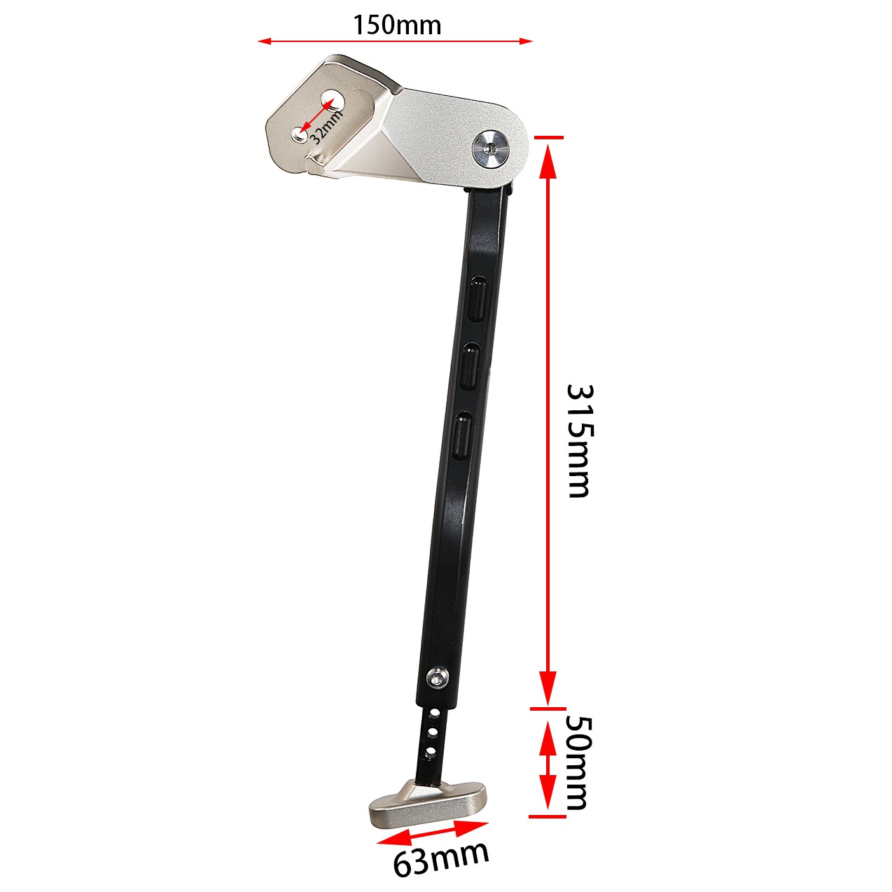 Black Side Stand Add-On Kickstand Compatible For Honda 2013–2024 CRF450R