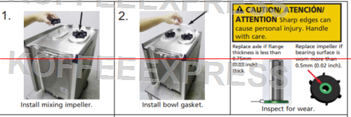 Impeller (2) Crathco 3587 & (4) Bearing Sleeve Crathco 3220 bubbler part - 046