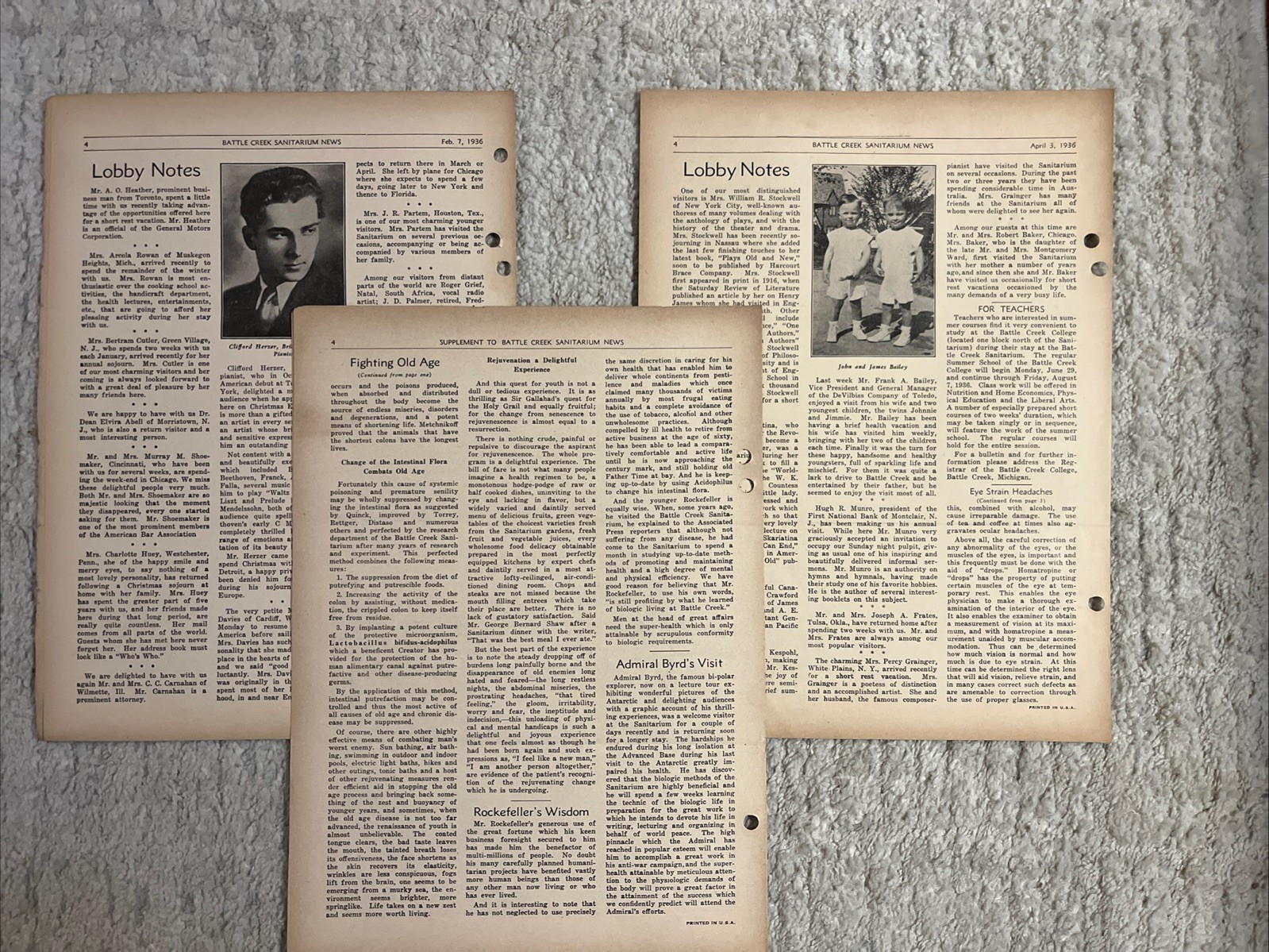 Battle Creek Sanitarium Newsletters