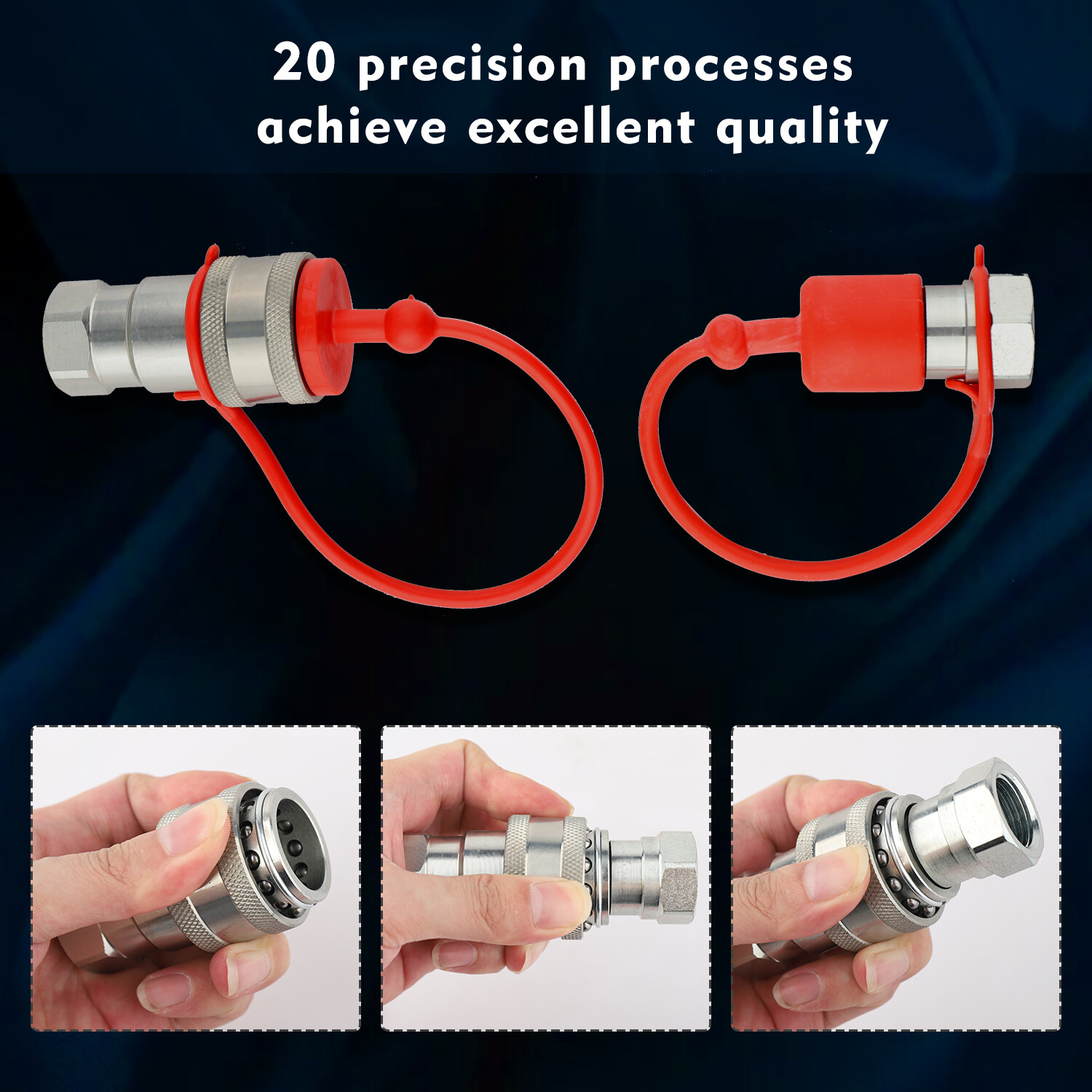 1/2" Ag Hydraulic Quick Connect Couplers Couplings, Ball Pioneer Style 2 Sets