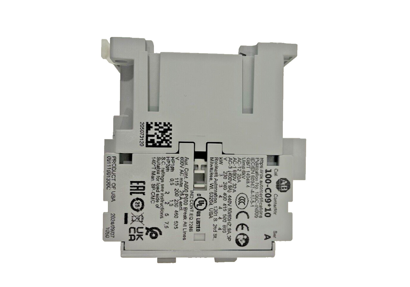 Allen-Bradley 100-C09D10 IEC Contactor, 9 Amp 120VAC Coil 9A New in Box US STOCK