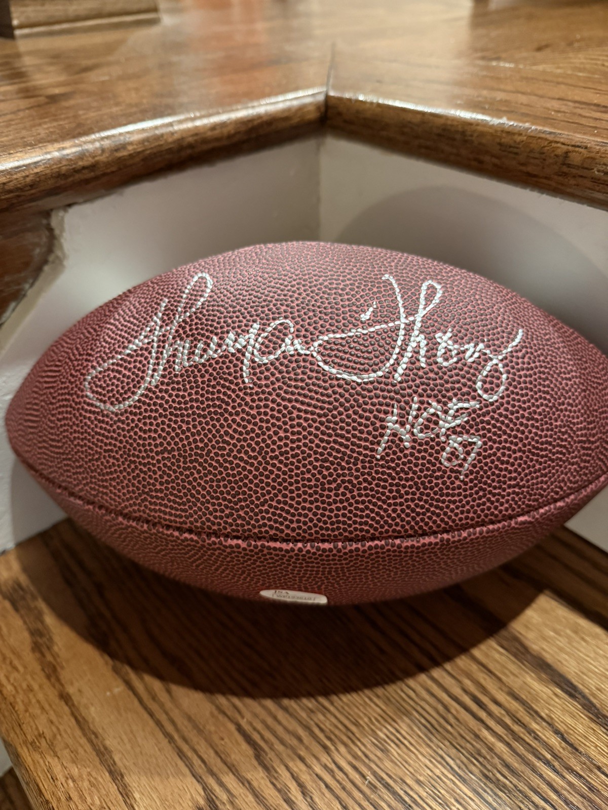 Thurman Thomas Signed Football JSA Buffalo Bills HoF 07 Inscription