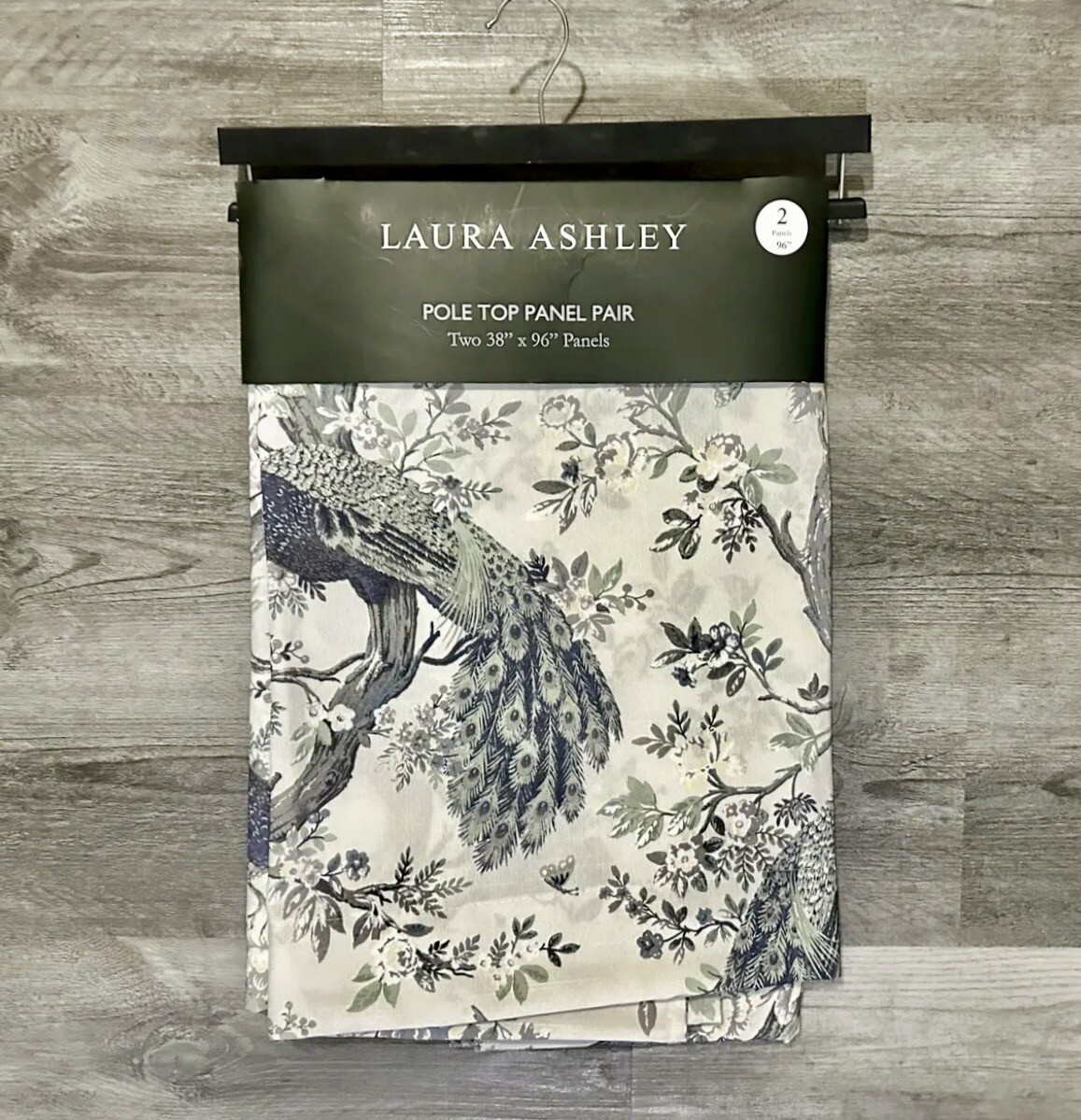 Laura Ashley Belvedere Peacock 2 PC Curtain Panel Set Turquoise 38 x 96 Curtains