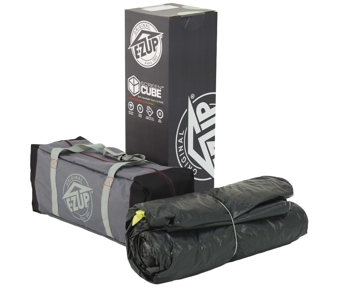 E-Z Up Cube Mesh Canopy Screen Room Fits 10Ft X 10Ft Angled Leg Canopy Gray