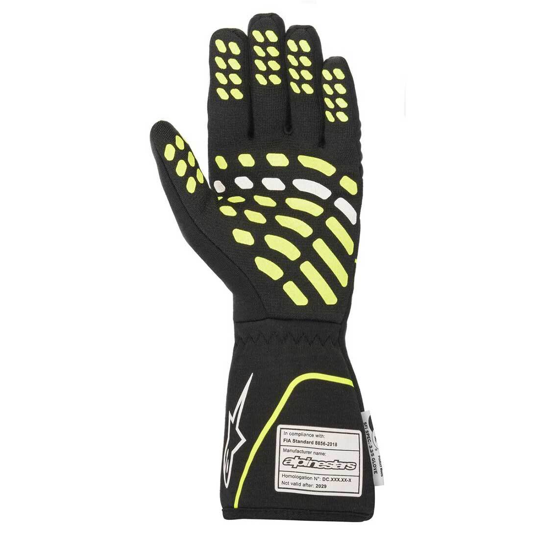 Alpinestars Tech-1 Race V2 Racing Gloves Black/Yellow Medium SFI FIA NEW