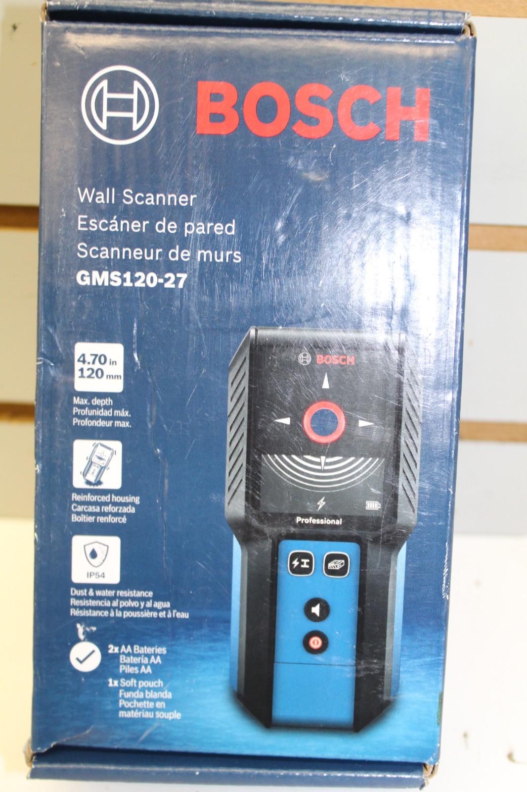 DAMAGED BOX Bosch 4-in Scan Depth Electric/Metal/Wood Finder GMS120-27