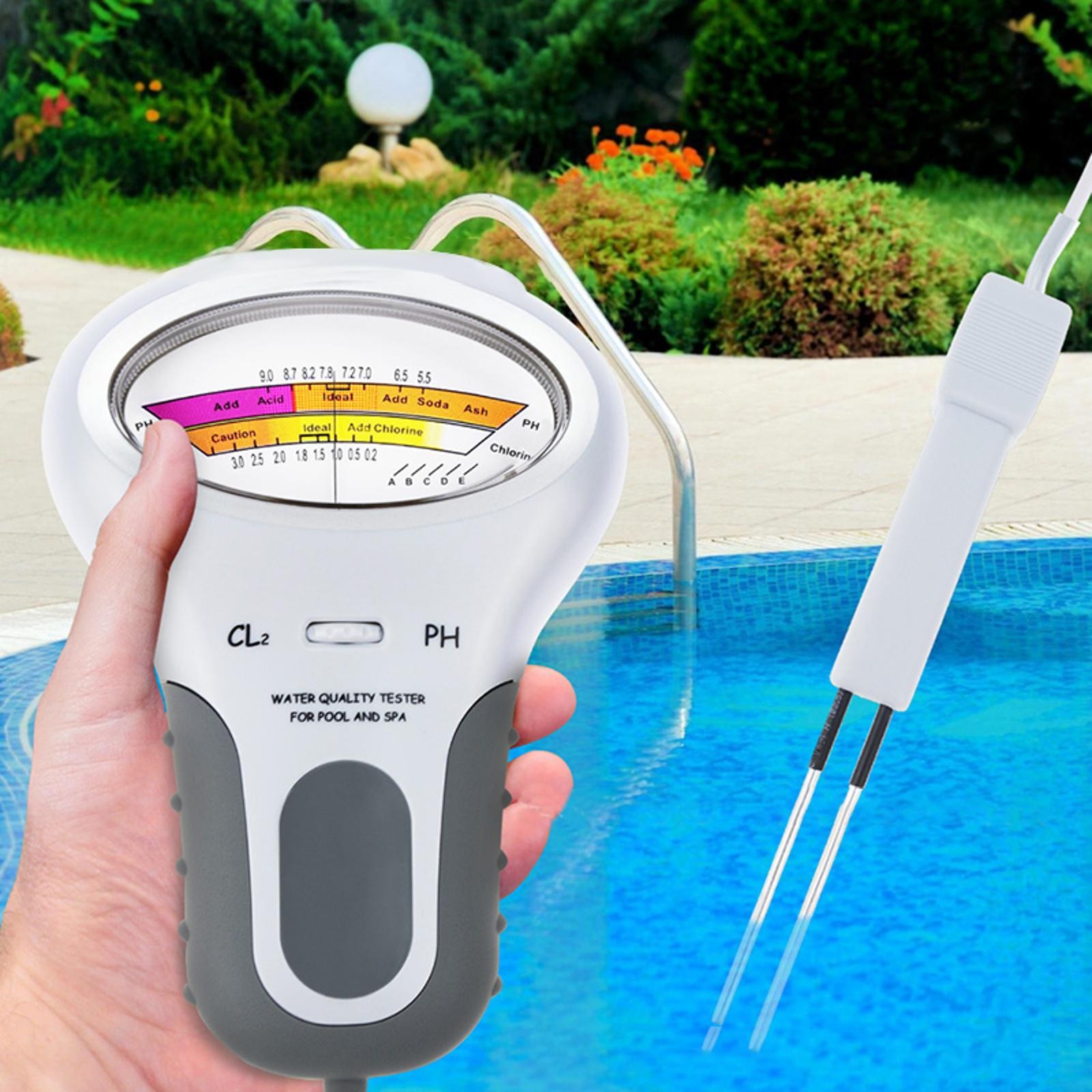 Digital Water Quality Measurer Meter Swimming Pool Spa PH/CL2 Chlorine Tester
