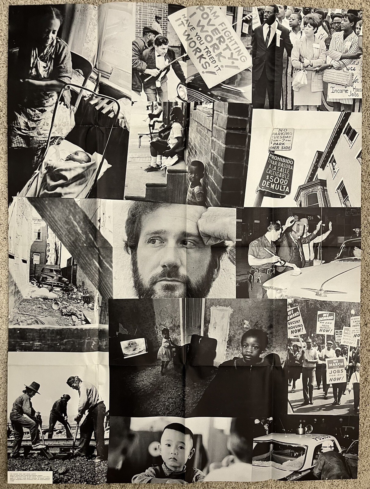 Vintage RARE 1968 Civil Rights Freedom Social Justice Equality Poster 36”X48”