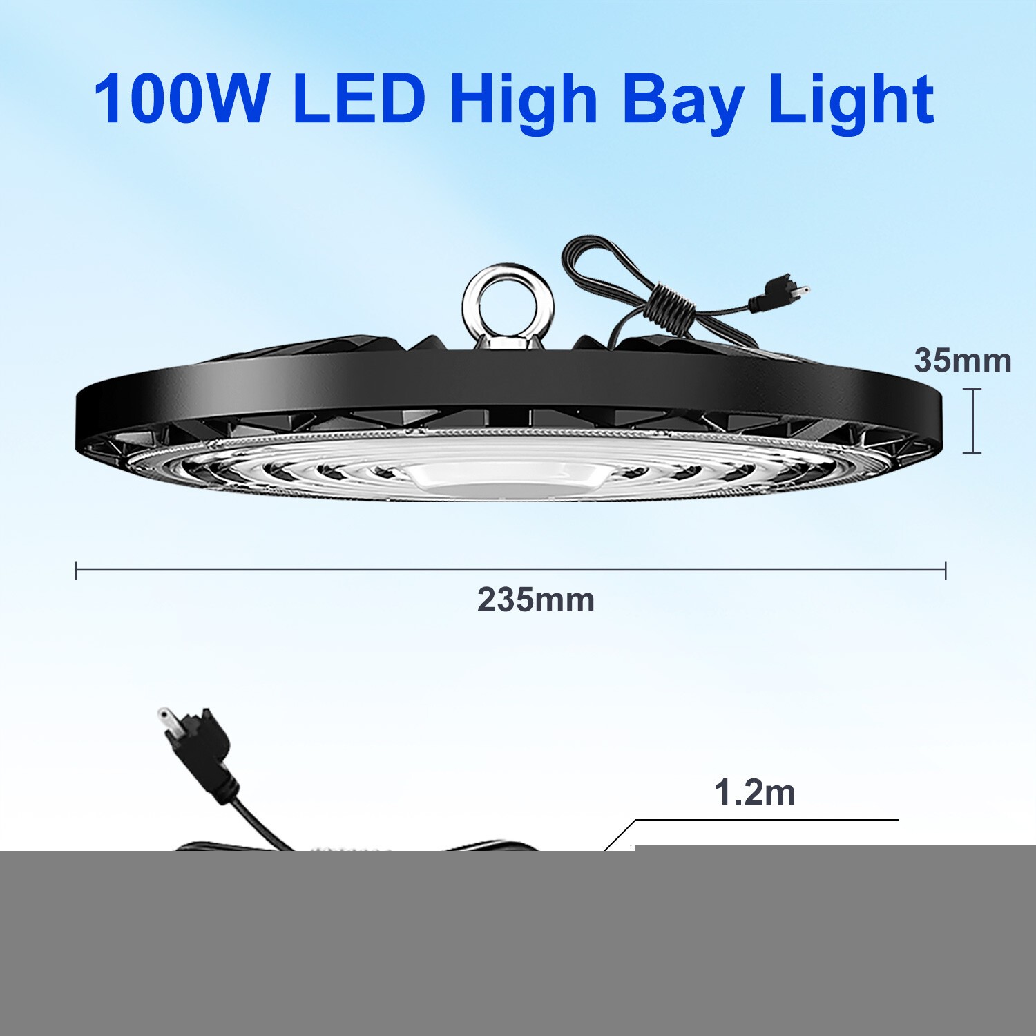 2 Pack 100W UFO Led High Bay Light Industrial Commercial Warehouse Shop Lights