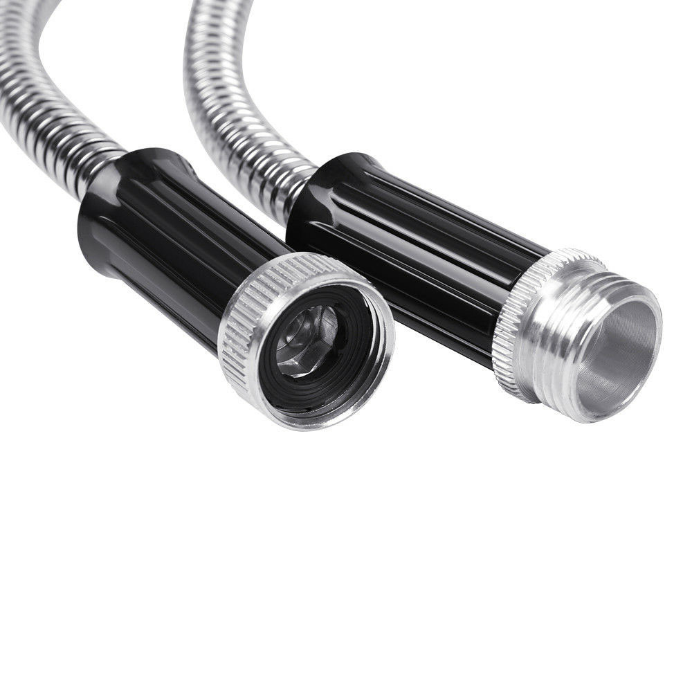 25/50/75/100FT Stainless Steel Metal Garden Water Hose Pipe Flexible Lightweight