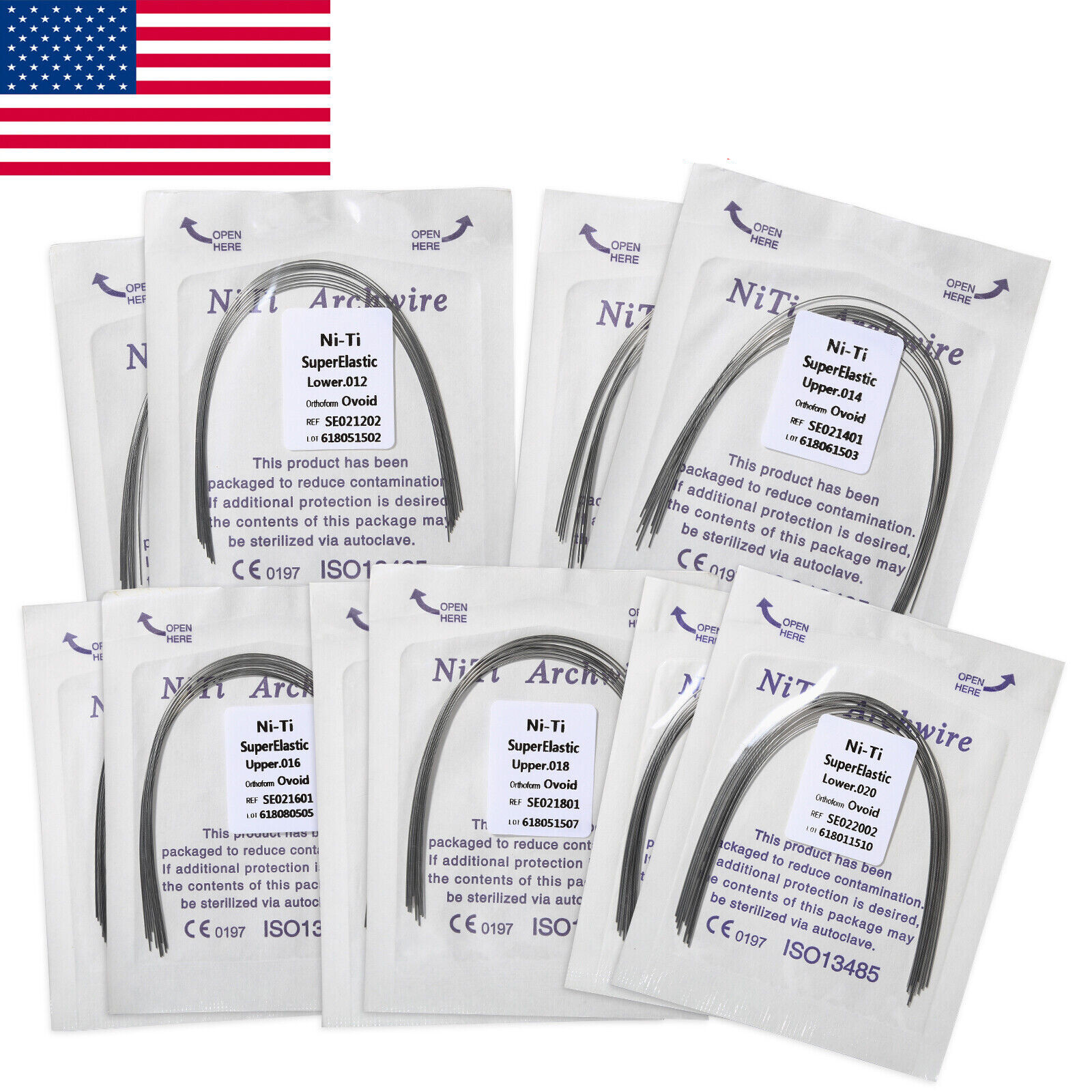 All Size Dental Orthodontic Super Elastic Niti Round Arch Wire Ovoid Form st