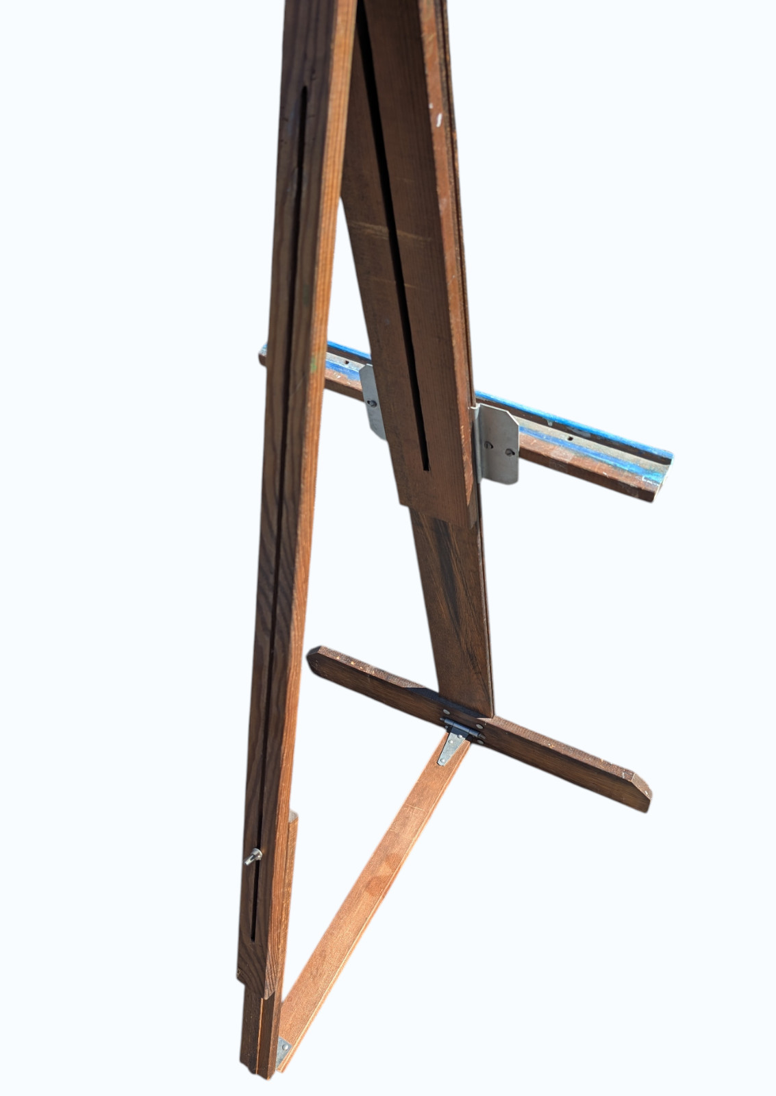 Antique Anco Bilt Large Wooden Floor Easel Folding Artist Studio Decor 4 - 8 ft