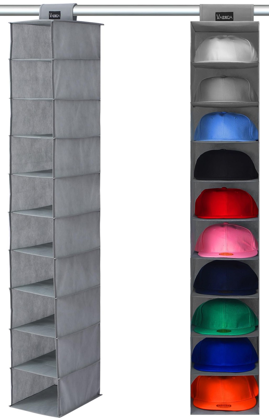 10 Shelf Hat Rack Hanging Closet/Organizer for Storage - Best Baseball Cap