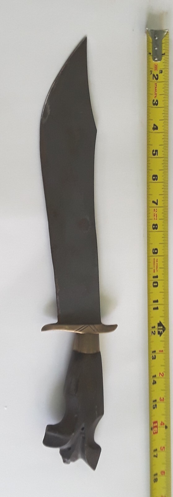 WWII Forged Filipino Sword Moro Horn Handle Philippines Sharp Bowie Bolo WW2