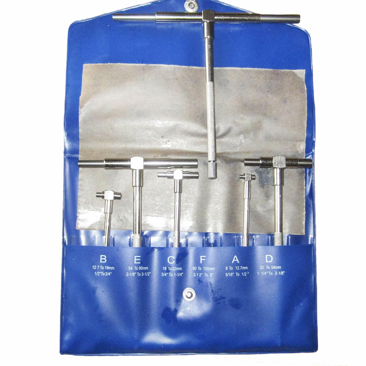 HFS(R) 6 Pc Precision Telescoping Gage Set 5/16" - 6" Range T-Bore Hole Gauges