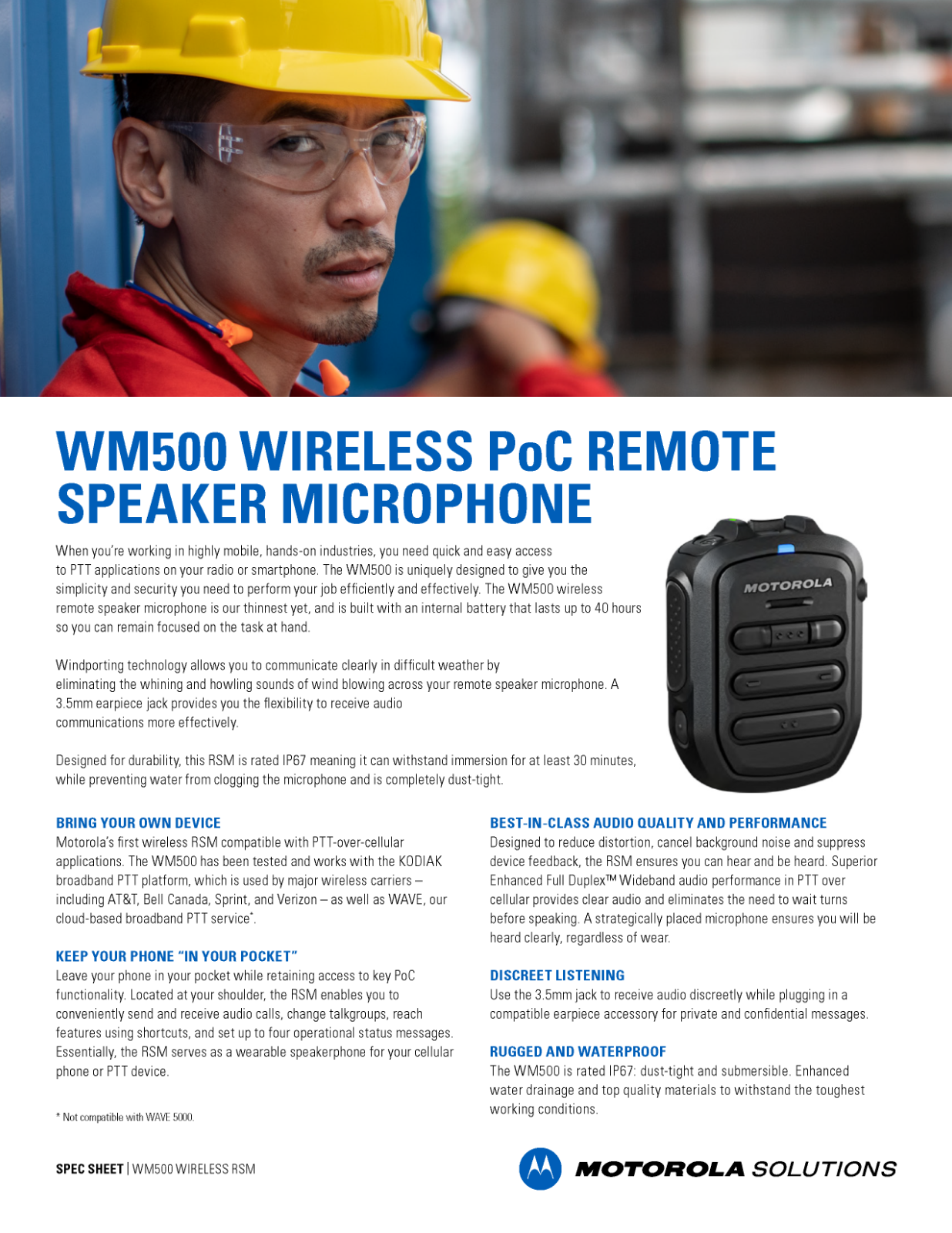 WM500 PMMN4127 Motorola BT Wireless RSM for ION, EVOLVE, R7, WAVE, NITRO, PoC