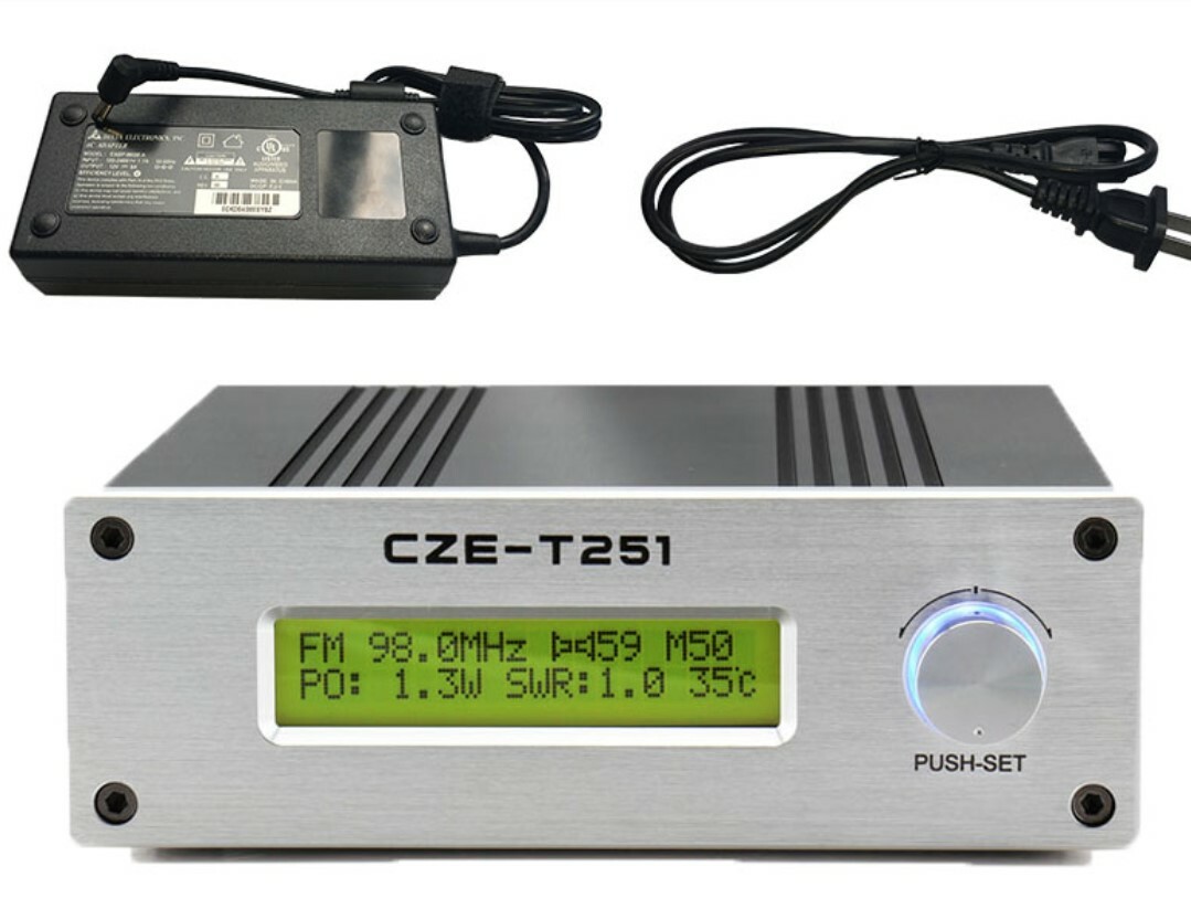 CZE-T251 25W FM transmitter stereo Professional broadcast adjustable 0-25W+Power