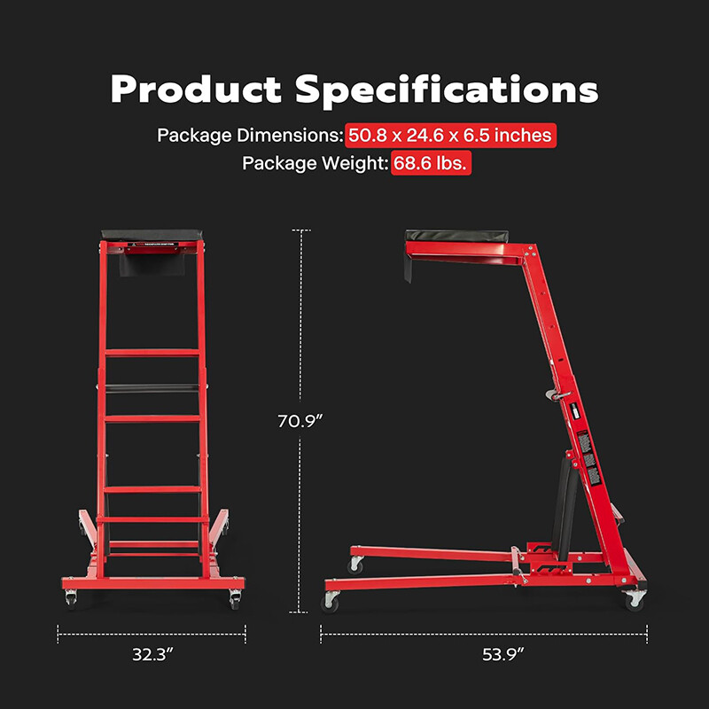 Automotive Topside Creeper 400LBS Adjustable 46"-71" Foldable Engine Creeper