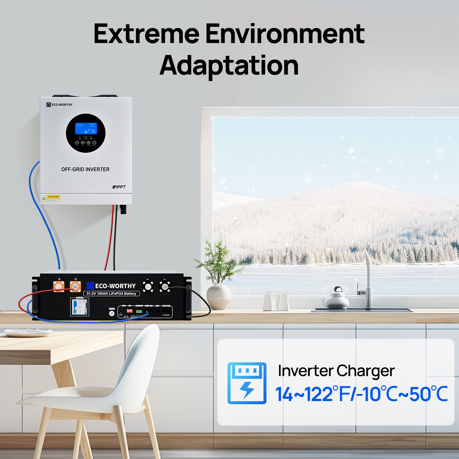 ECO-WORTHY 5KW Solar Hybrid Inverter 48V DC-120V/220V AC Split Phase Off-Grid