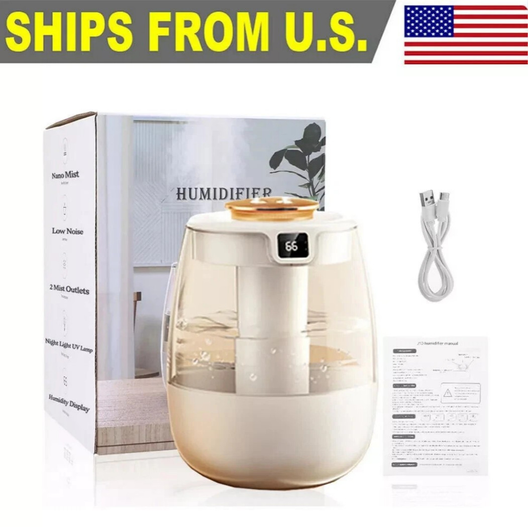 1.35L Humidifiers Ultrasonic Warm&Cool Mist LED Humidifier Top Fill For Bedroom