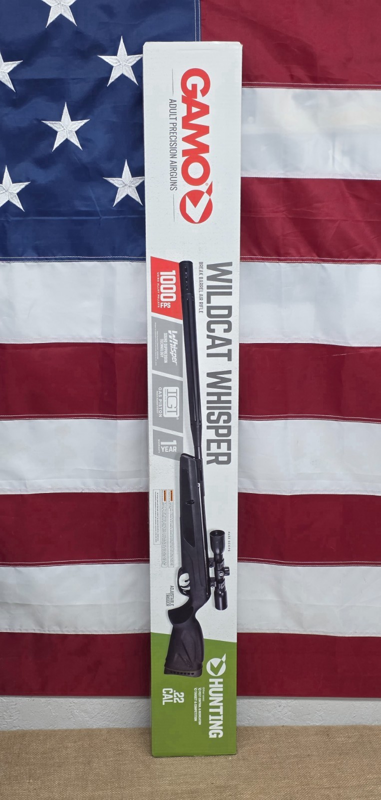 Gamo Wildcat Whisper .22 Break Barrel Pellet Rifle w/ 4x32 Scope - 611006785554