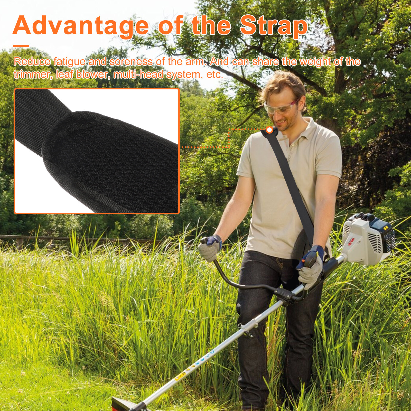 Universal Trimmer Shoulder Strap Harness Weed Eater Grass Edger Lawn Adjustable