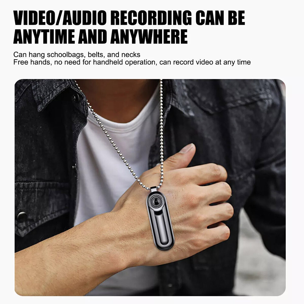 Necklace Camera Mini Full HD Video Audio Voice Recording Wearable Small Recorder